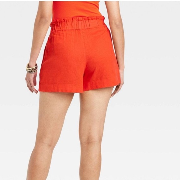 A new Day Women's Coral Shorts new size large linen blend - Picture 6 of 6
